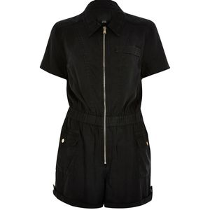 Black utility romper NWT, Sz 8